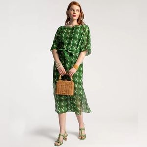 NEW NWT Frances Valentine Marguerite Maxi Juniper green belted dress tunic XS